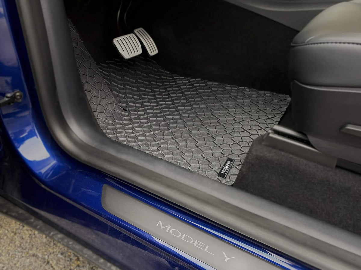 Black Rubber Floor Mat and Cargo Mat Set for Tesla Model Y Z409