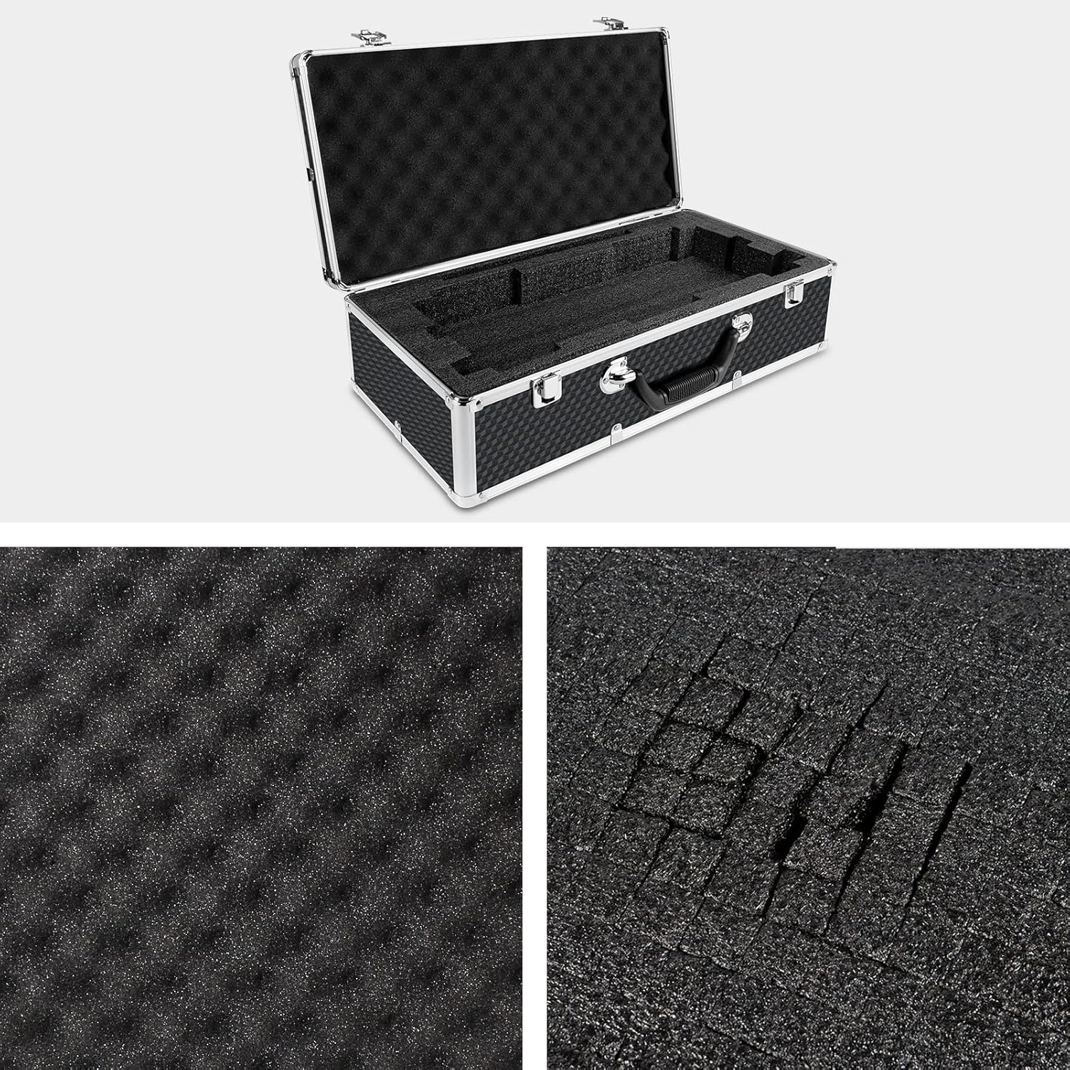 Large Size Carrying Case with Pre-Diced Foam, Aluminum Alloy, Pack of 2 N878