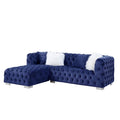 Velvet L Shaped Seating Component, Blue - 2 Piece G86035