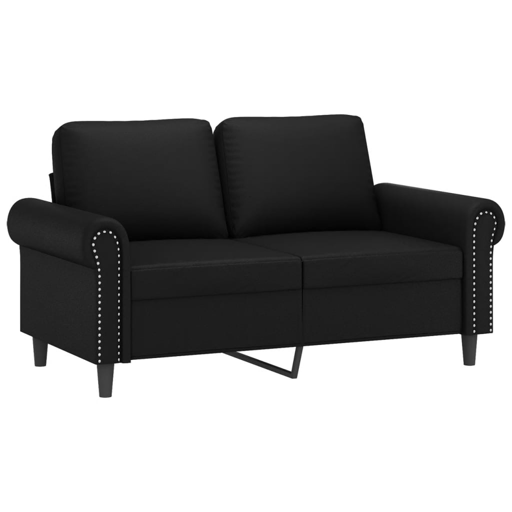 Black Faux Leather 2-Seater Sofa E4241