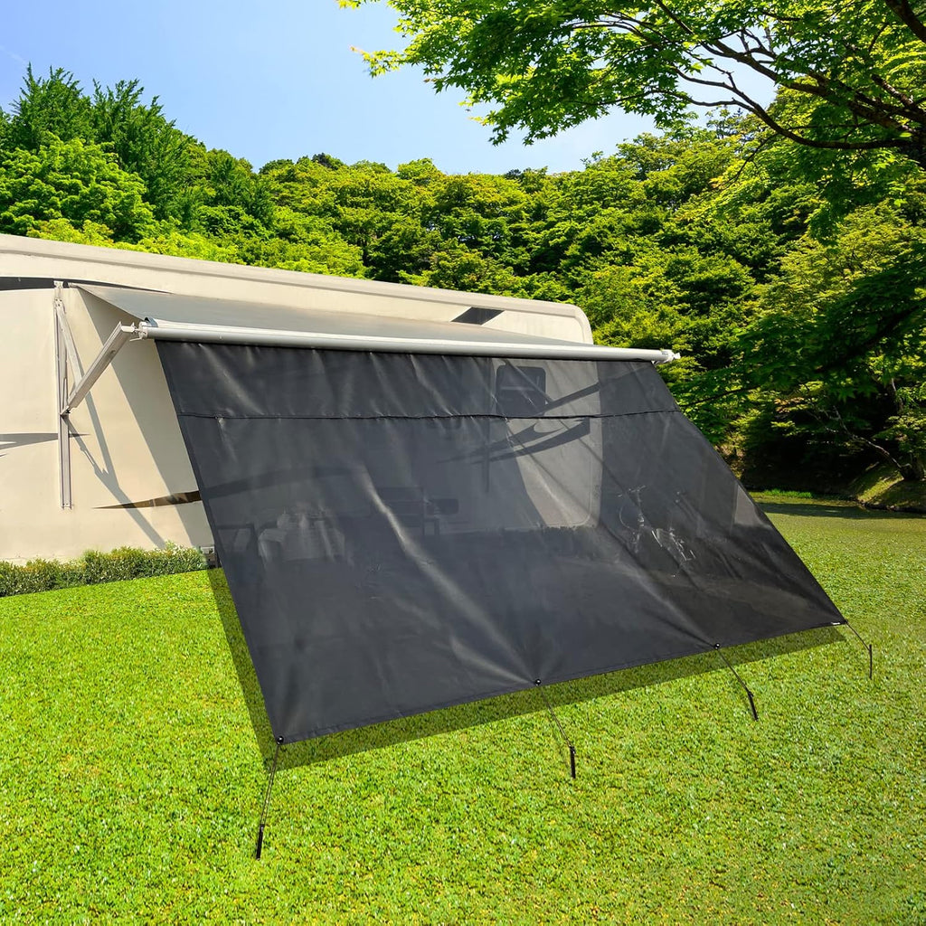 RV Awning Shade Screen with Zipper 8'X13'3'' Universal with Complete Kits Z404