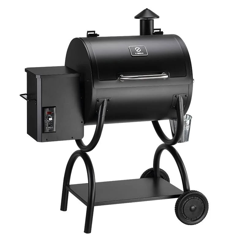 Black Wood Pellet Grill and Smoker 7-in-1 BBQ T8473