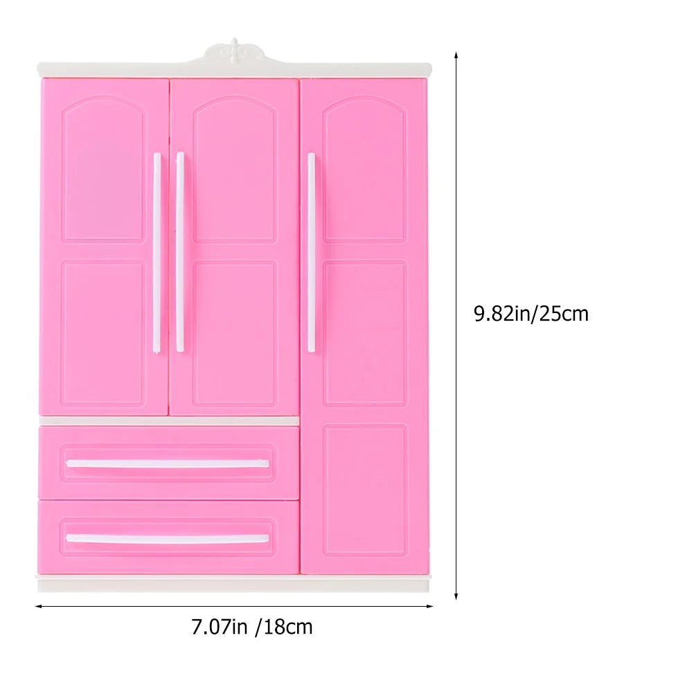 Doll Wardrobe Coat Hangers Furniture Storage Closet Rack Y701