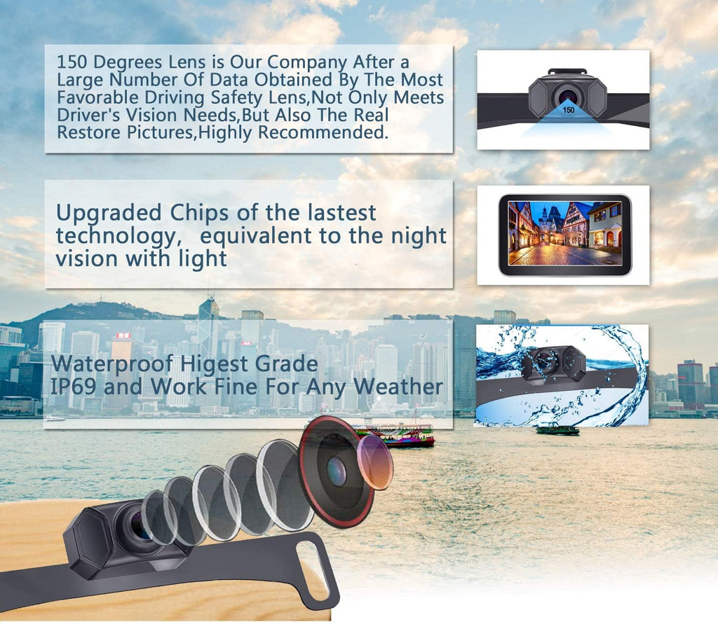 7 Inch Wireless Backup Camera with Monitor Kit J752