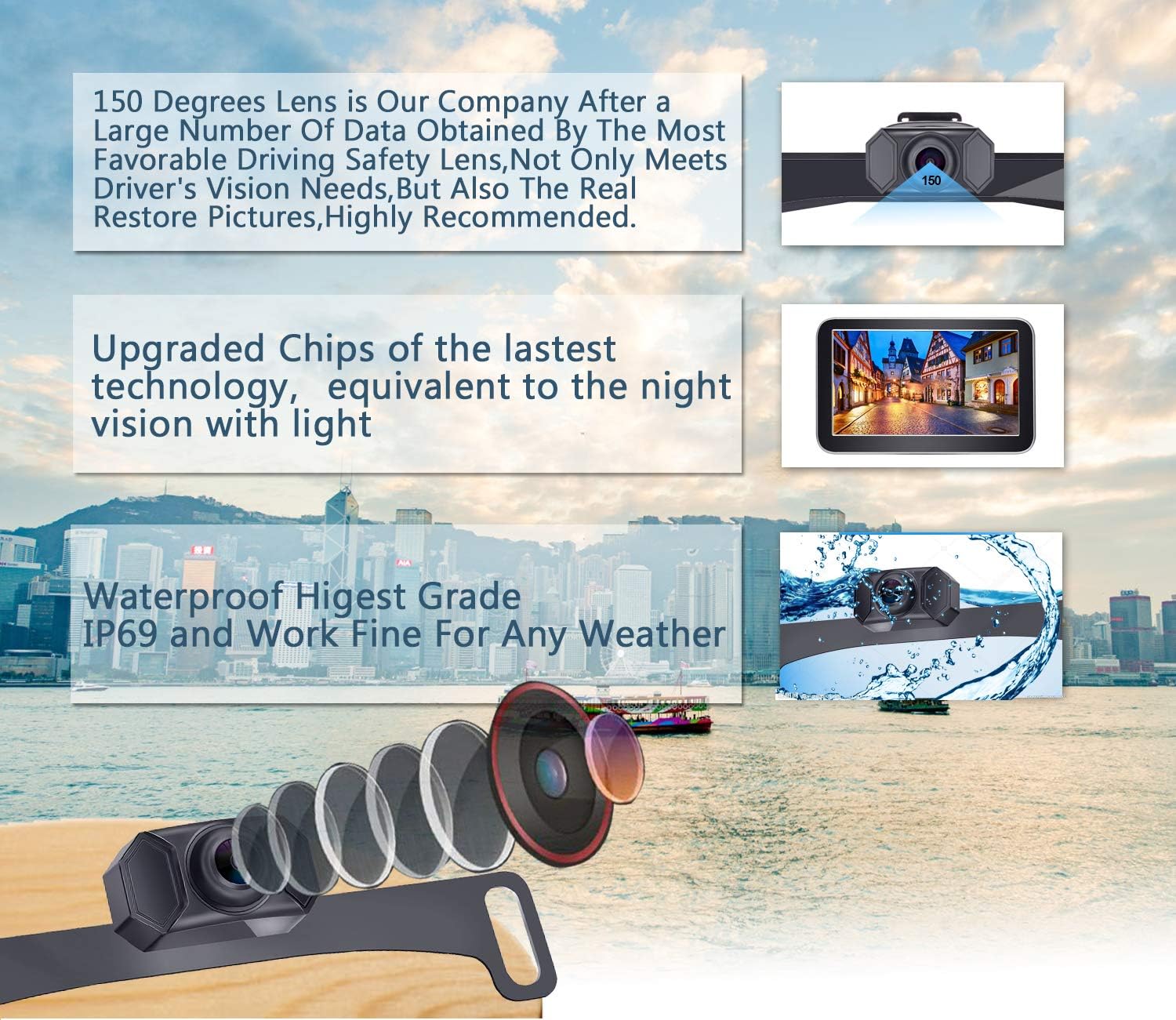 7 Inch Wireless Backup Camera with Monitor Kit J752