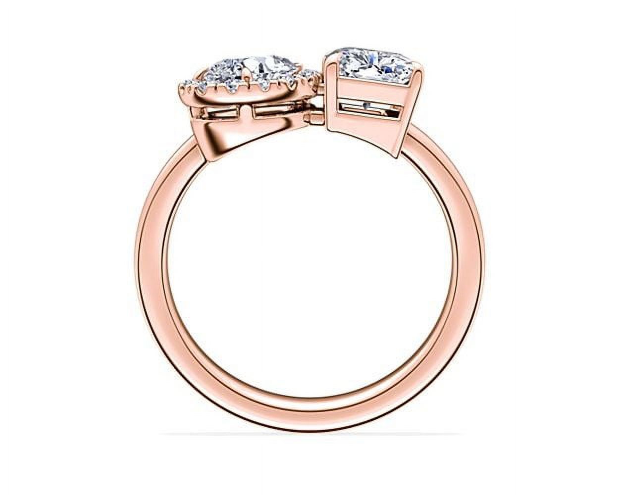 18K Rose Gold Two Stone Diamond Ring T4655