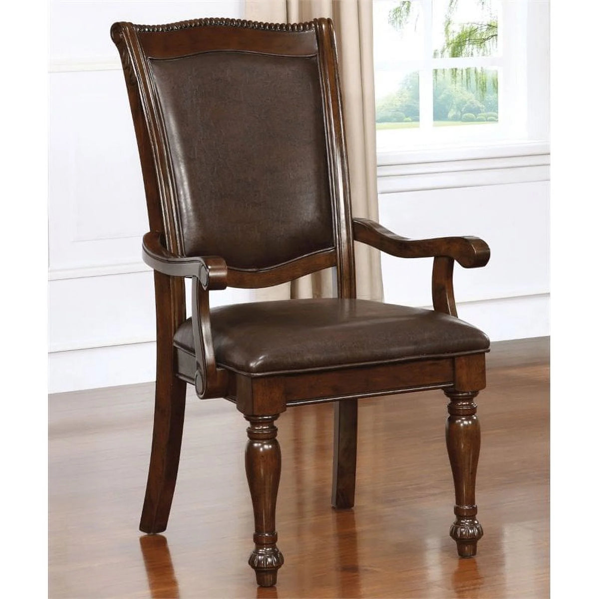 Brown Cherry Wood Arm Chair (Set of 2) H996110