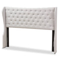 Greyish Beige Fabric Button-Tufted King Size Winged Headboard K352899