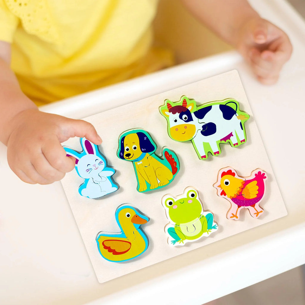 Wooden Puzzle Educational Toys Colors and Shapes Cognition Montessori Toys for 1 2 3 Year Old Girls Boys Animal P363