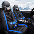 Black-red Leather 5 Seat Full Set Universal Seat Covers H647