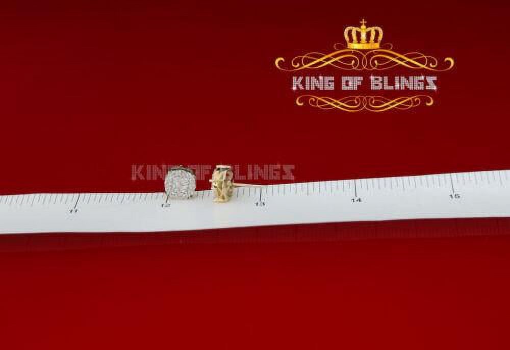 10k Yellow Gold Finish Silver Stud Earrings With Lab Created Diamond H3461