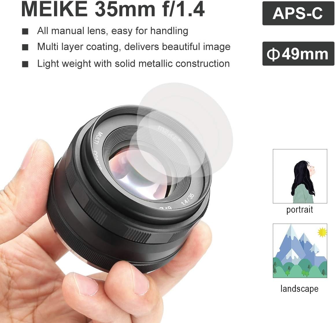 35mm F/1.4 Manual Focus Lens for Fujifilm Mirrorless Camera S931
