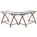 Glass L-Shape Desk with Pull-Out Keyboard Tray Q4492