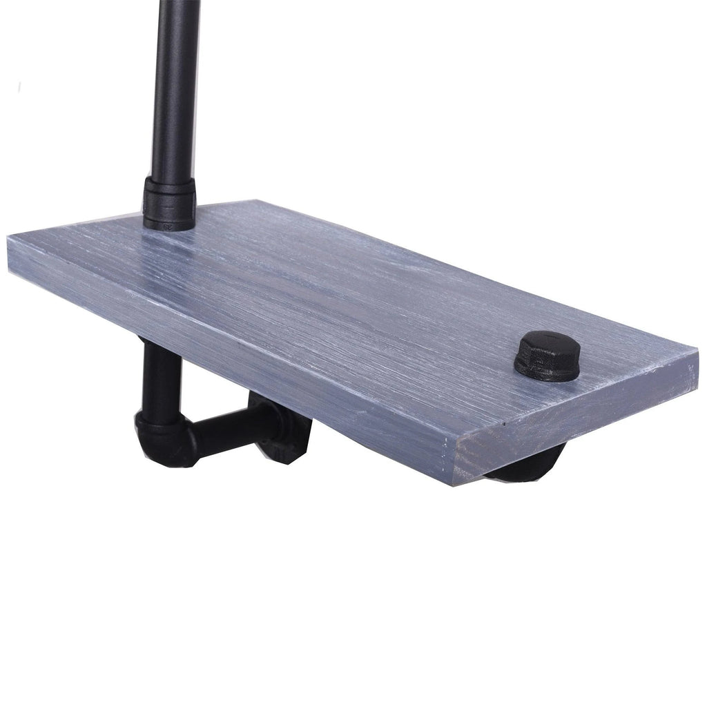 Weathered Gray and Black Wood Wall Shelves T9502