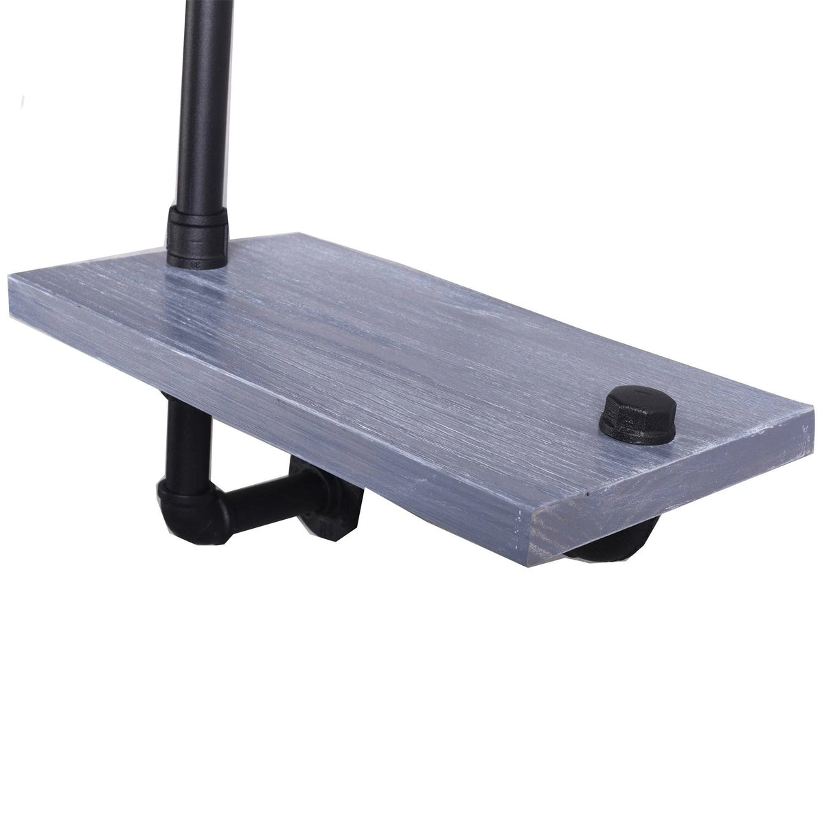 Weathered Gray and Black Wood Wall Shelves T9502
