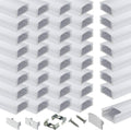 40Pack 3.3FT LED Channel System with Milky White Cover Lens, Silver Aluminum Extrusion Profile Housing Track L5823