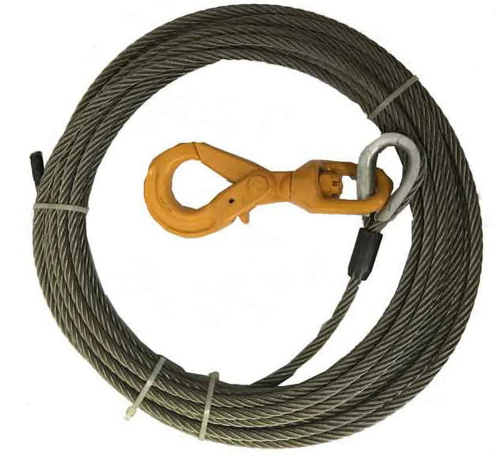 3/8" x 50' Wire Rope Winch Cable with Swivel Hook N771037