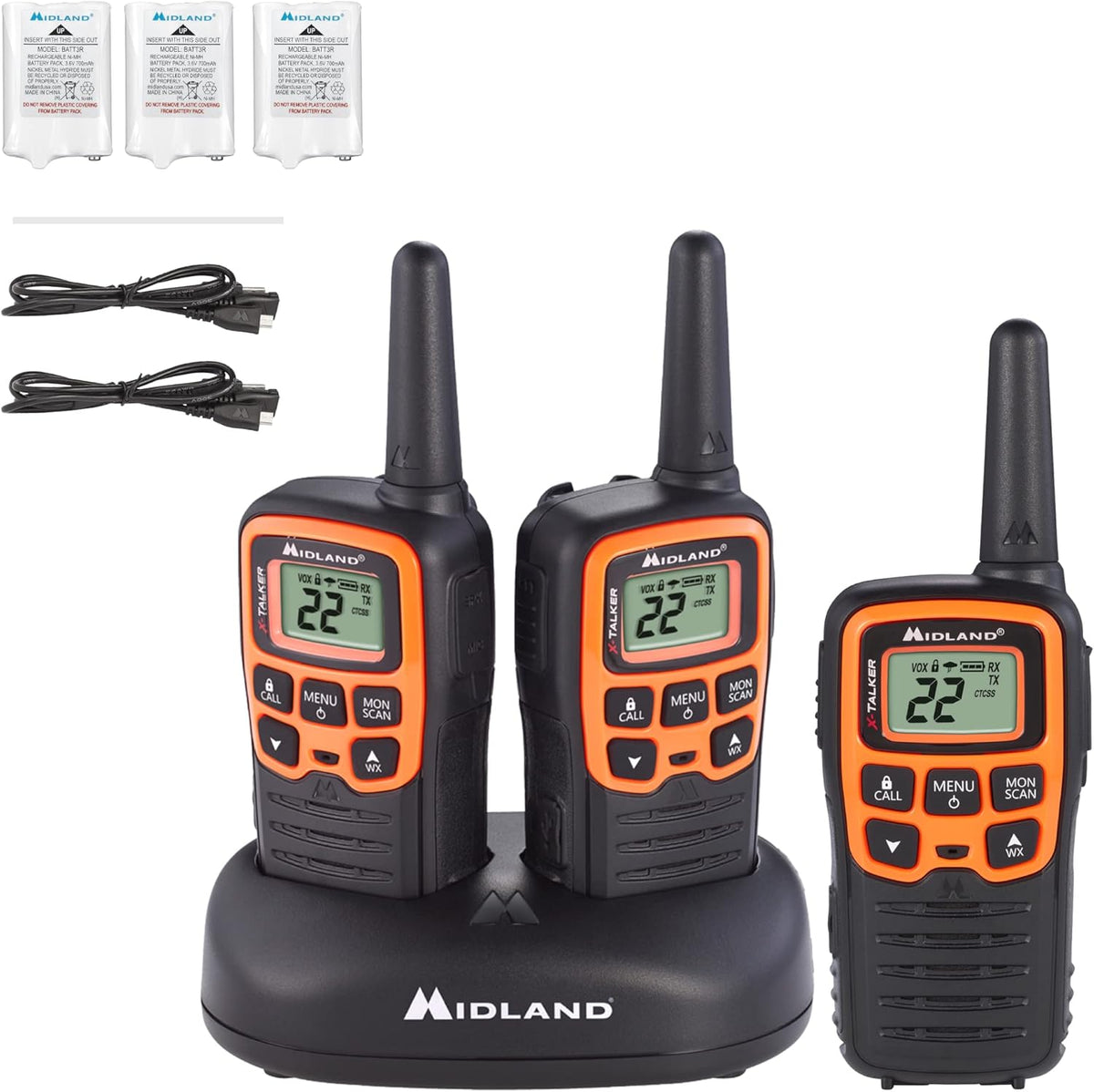 22 Channel FRS Two-Way Radio (3 Pack) (Black/Orange) P723673