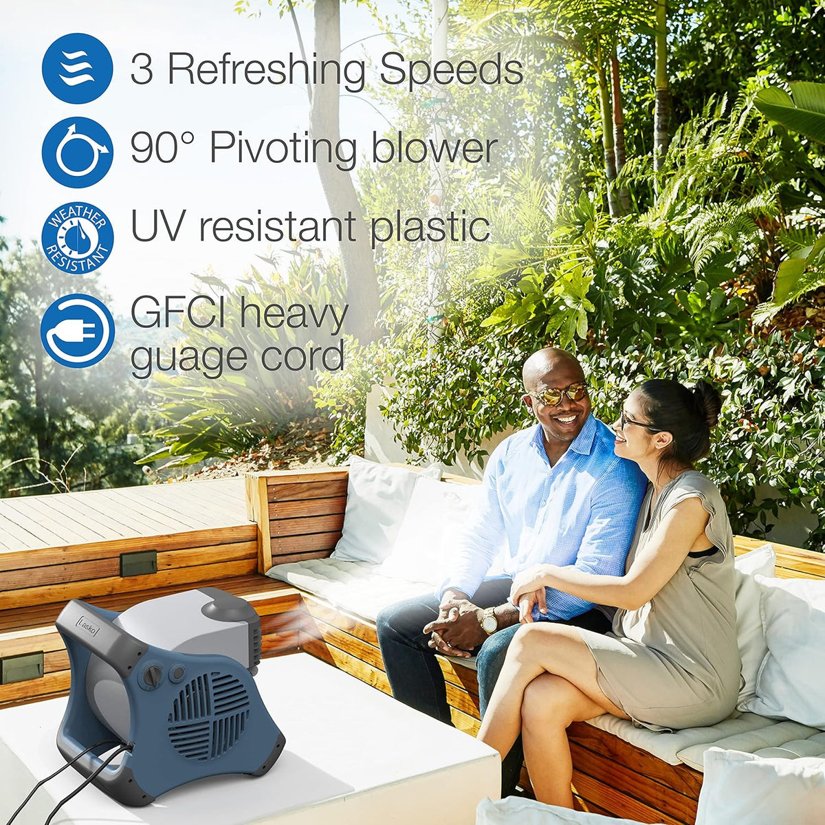 Blue Outdoor Misting Fan H5544