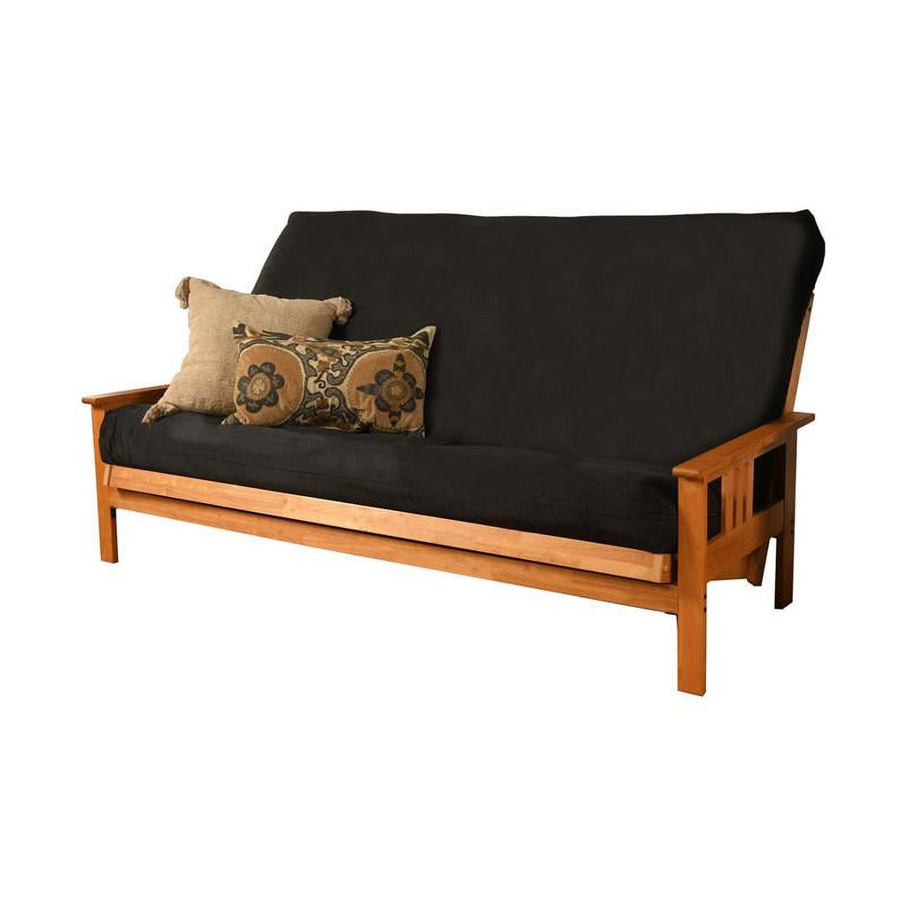 Queen Size Polyester Futon Cover in Suede Black B452