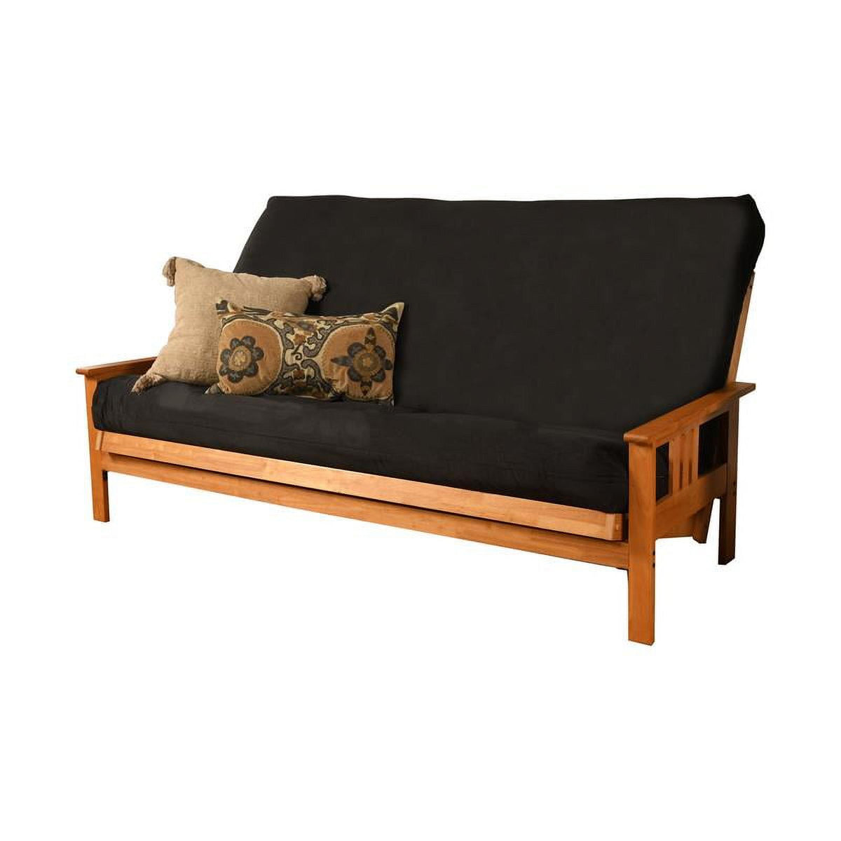 Queen Size Polyester Futon Cover in Suede Black B452