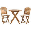 Set of 3 Acacia Wood Table and Chairs J6159