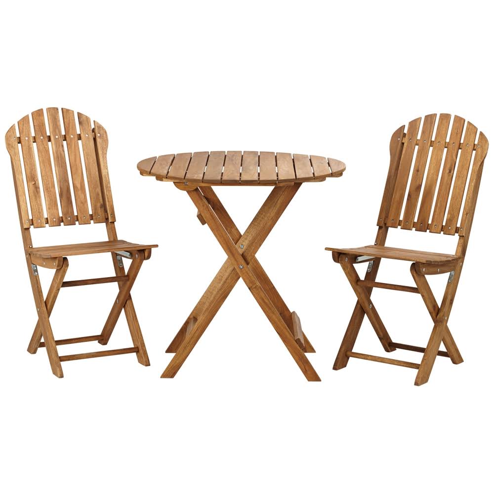 Set of 3 Acacia Wood Table and Chairs J6159