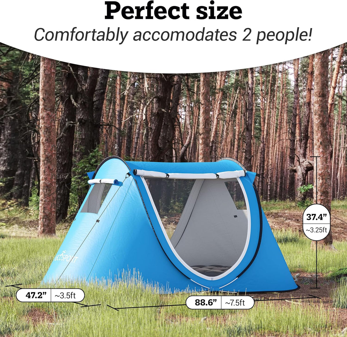 Pop-up Beach Camping Tent with Carrying Bag X68951