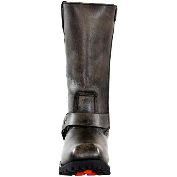 Distressed Brown Motorcycle Leather Boots W91195