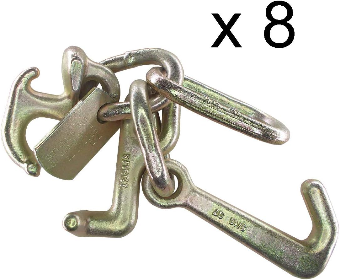 Cluster Hook for Towing Trucks, Heavy-Duty Forged with Link, 4-Pack Y989
