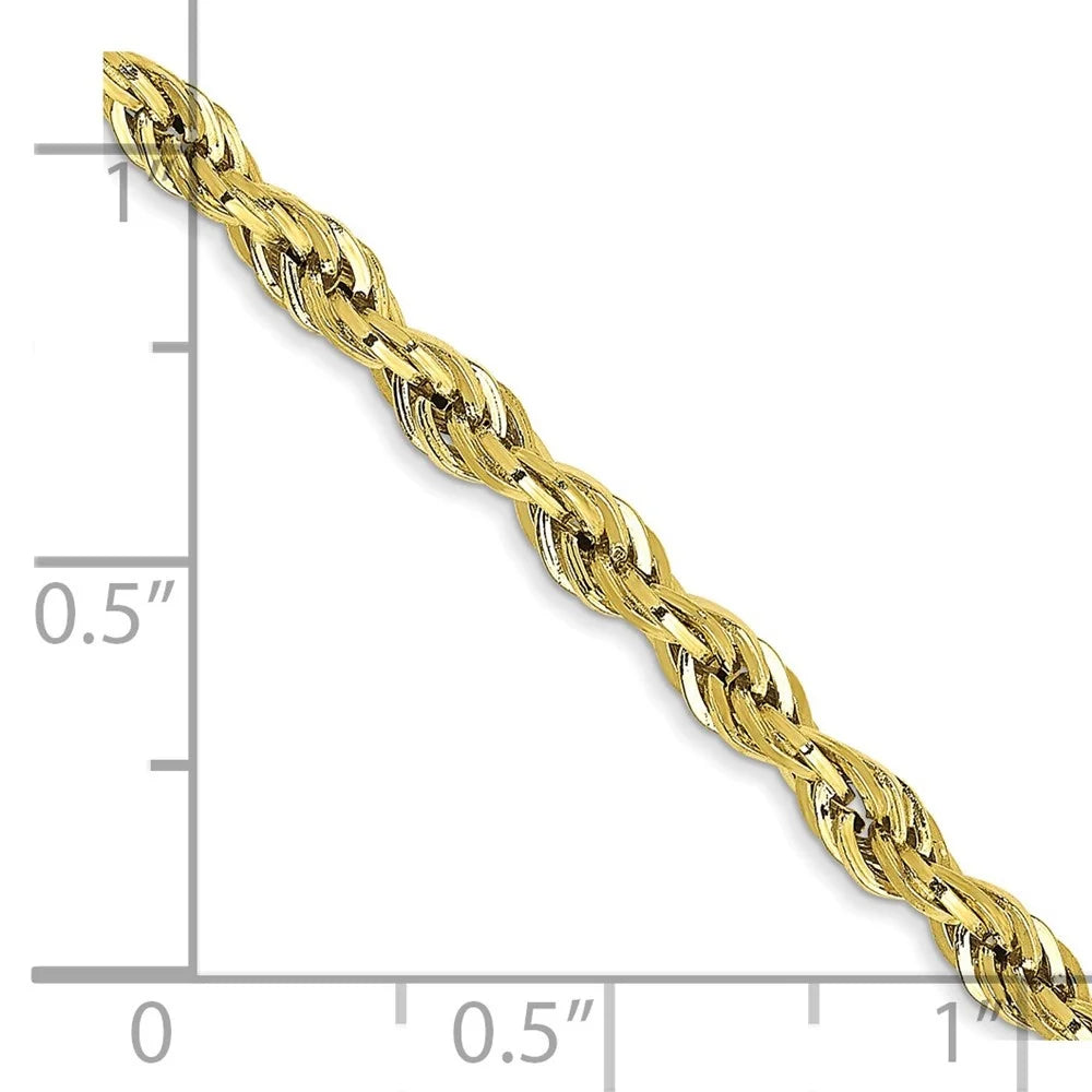 10K Yellow Gold Rope Chain Necklace 18" L4356