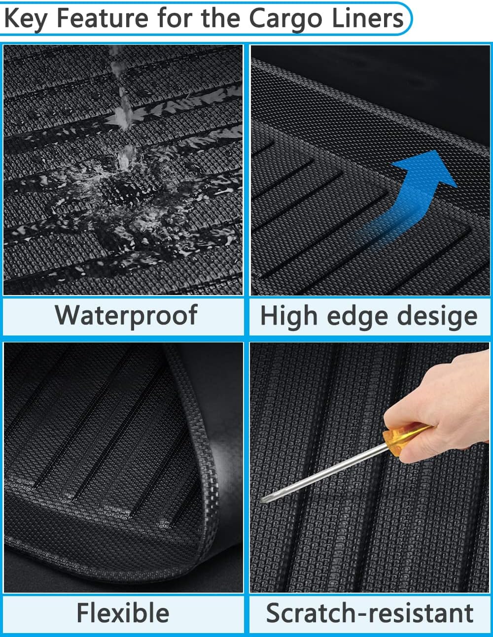 All Weather Rear Cargo Trunk Tray Floor Mat for Tesla Model Y 5-Seat G76423