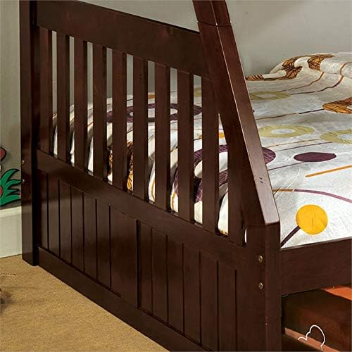 Twin Over Full Bunk Bed in Dark Walnut J33722