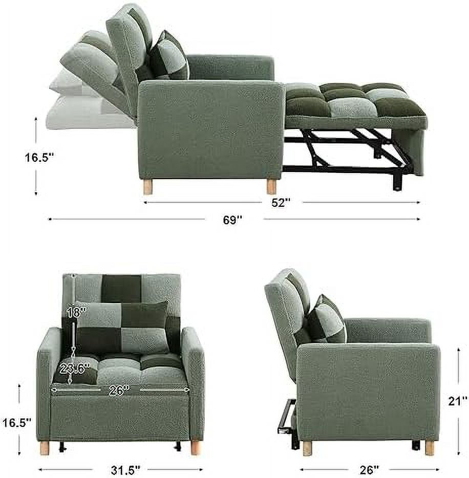 Rainb Velvet Convertible Futon Chair Bed F90083