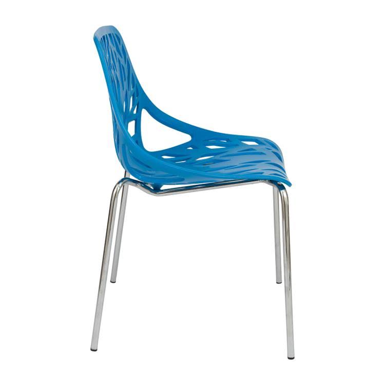 Blue Dining Chair with Chromed Legs O95063