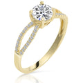 14K Solid Yellow Gold Engagement Ring with 1 CTW Round Cubic Zirconia Solitaire, Size 8 G951863