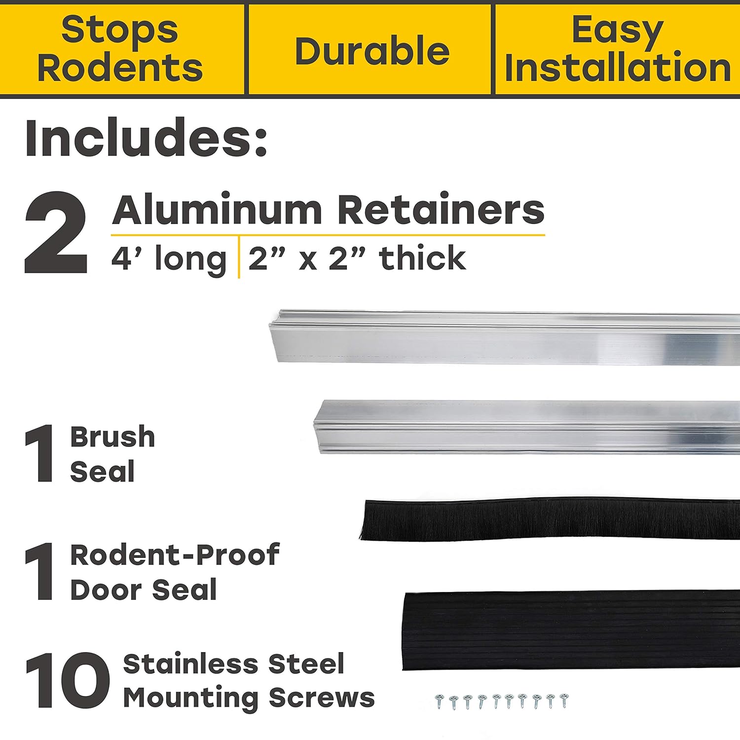 Black Rodent Proof Garage Door Seal Kit Y8143