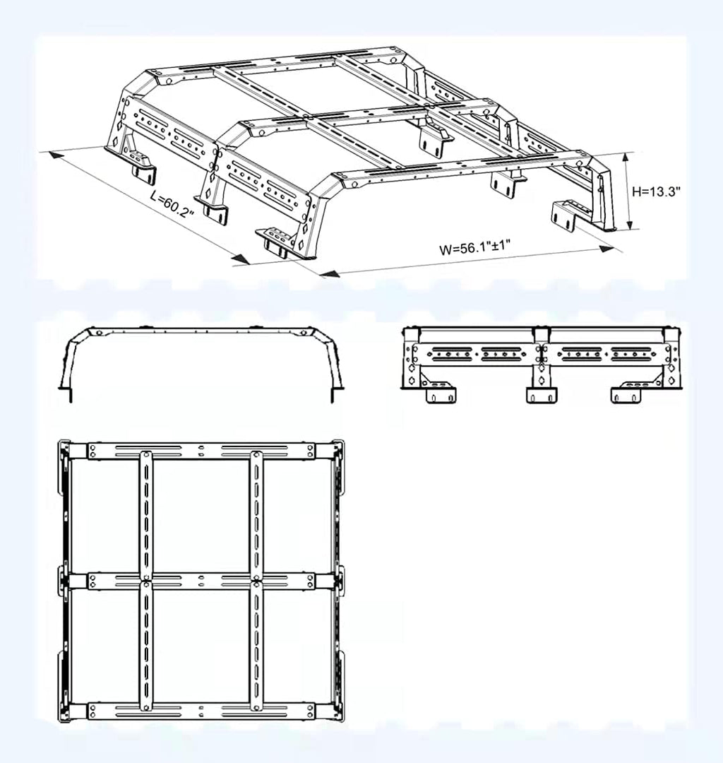 Adjustable Truck Bed Rack Cargo Carrier A466999