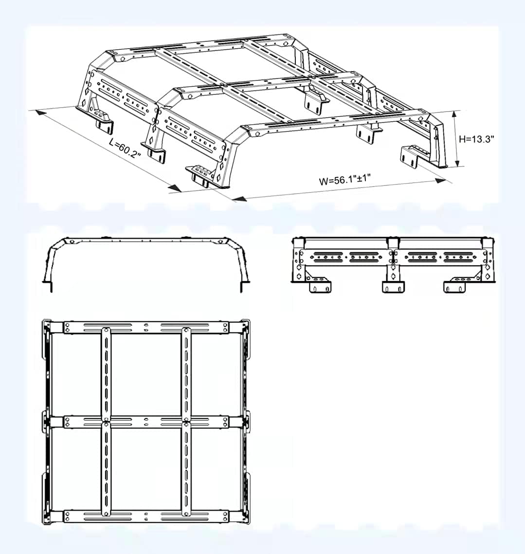 Adjustable Truck Bed Rack Cargo Carrier A466999