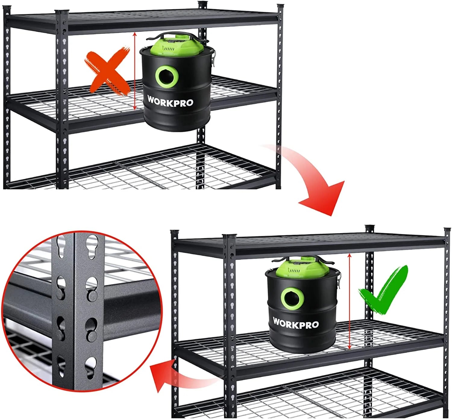 5-Tier Metal Shelving Unit, 48”W x 24”D x 72”H, Heavy Duty Adjustable Storage Rack, 4000 lbs Load Capacity P8690