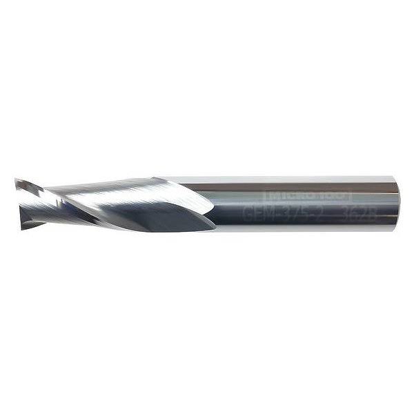 Carb End Mill, 9/16 In, 2FL, CC, Uncoated P722962