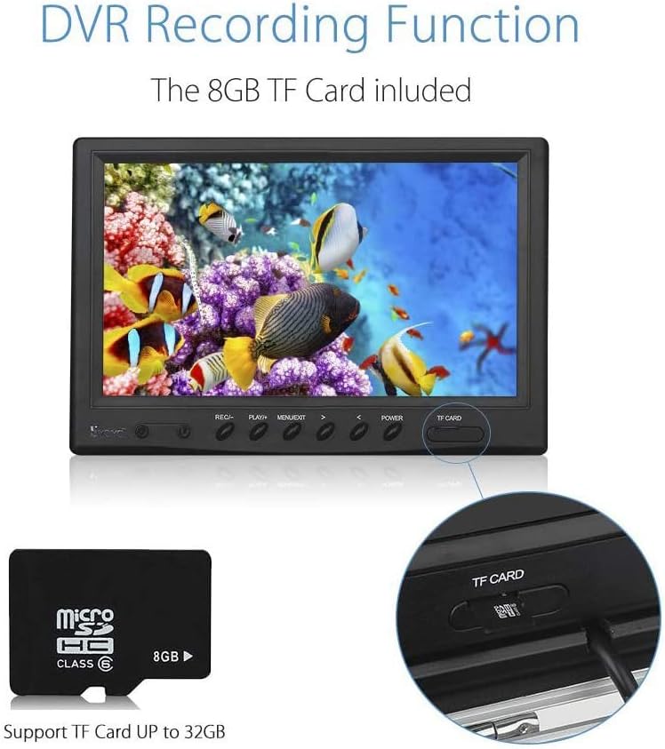 Portable 9 inch LCD Monitor Fish Finder 1000TVL Waterproof Underwater DVR Video Cam 15m Cable 12pcs IR Infrared Lights T616105