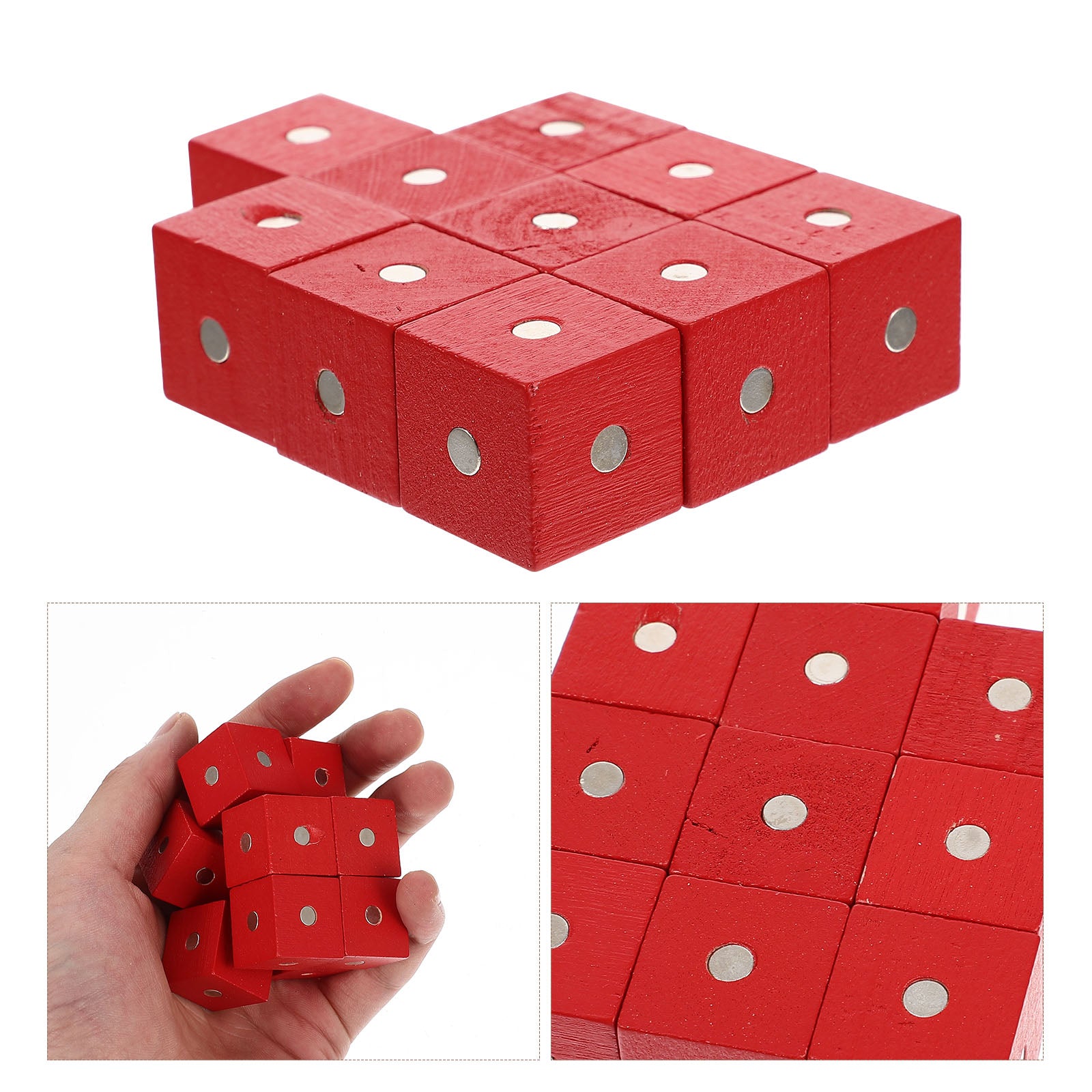 10pcs Wooden Magnetic Cubic Blocks Building Toy R4128