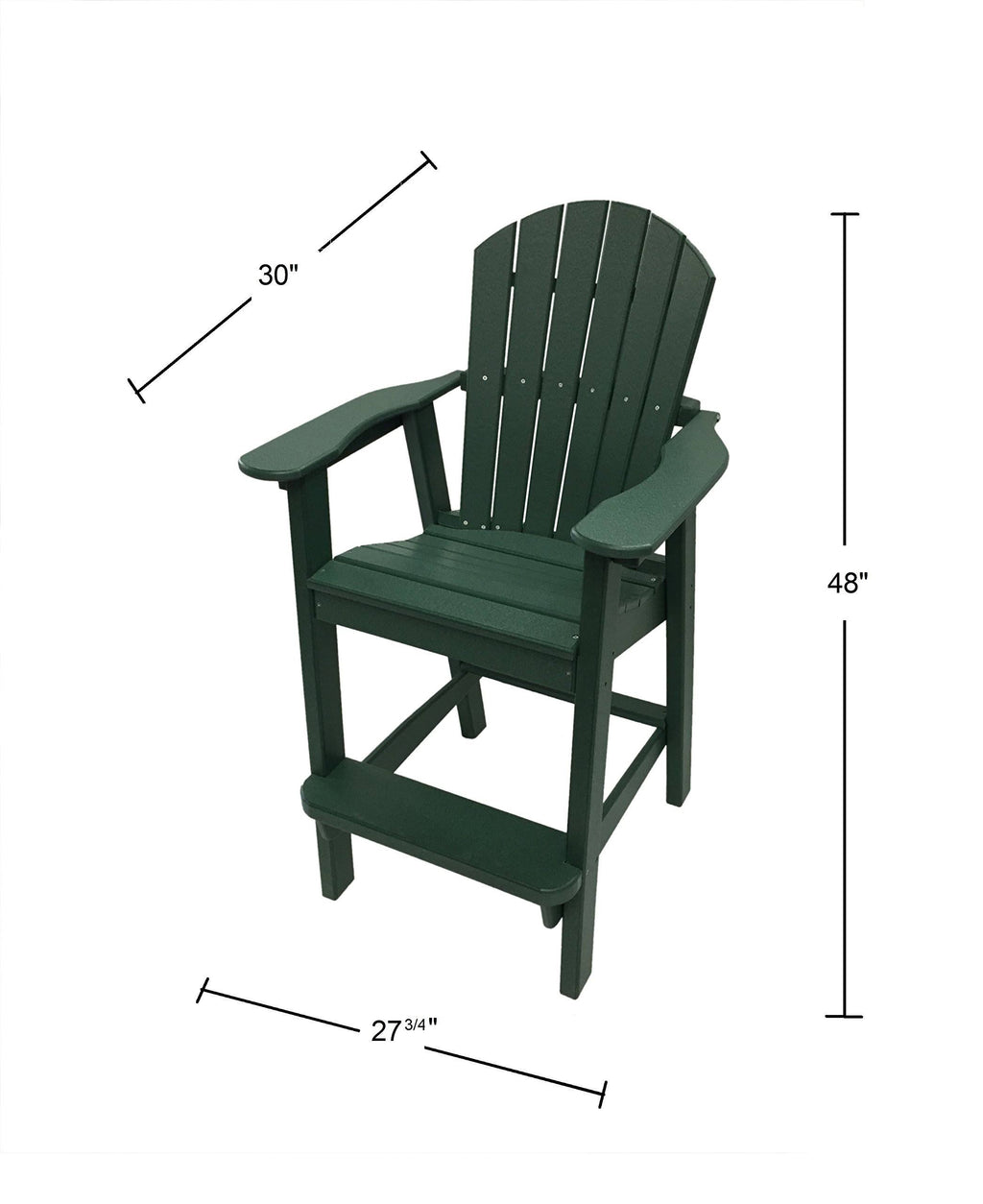 Green Recycled Polyresin Balcony Chair U2077
