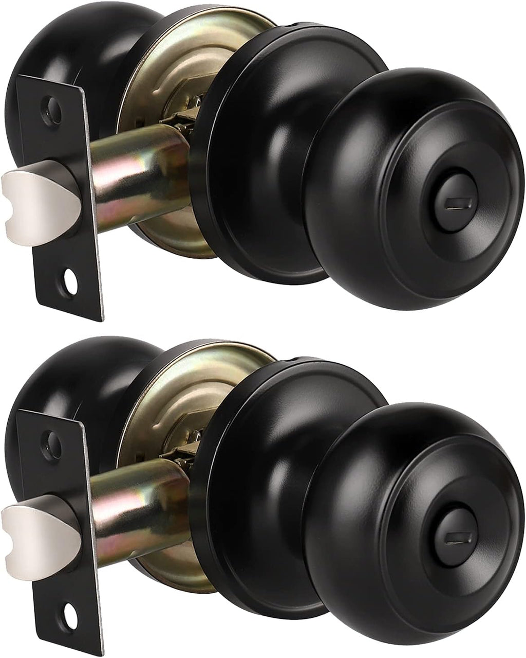 5 Pack Matte Black Entry Door Knob and Deadbolt Lock Set F3927