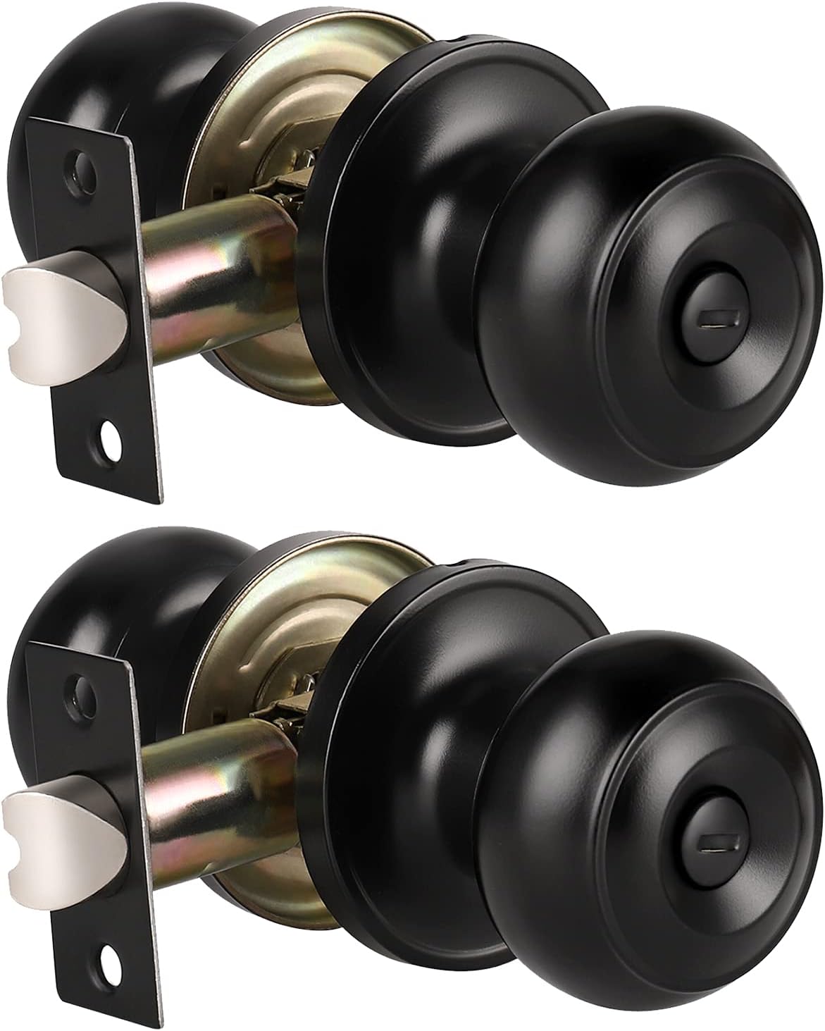 5 Pack Matte Black Entry Door Knob and Deadbolt Lock Set F3927