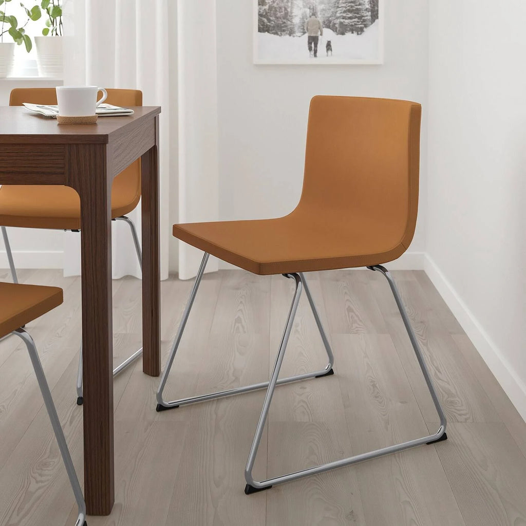 Chrome Plated Mjuk Golden Brown Chair I78708