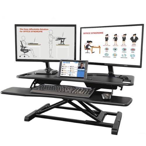 2-Tier Height Adjustable Standing Desk Converter Z545884