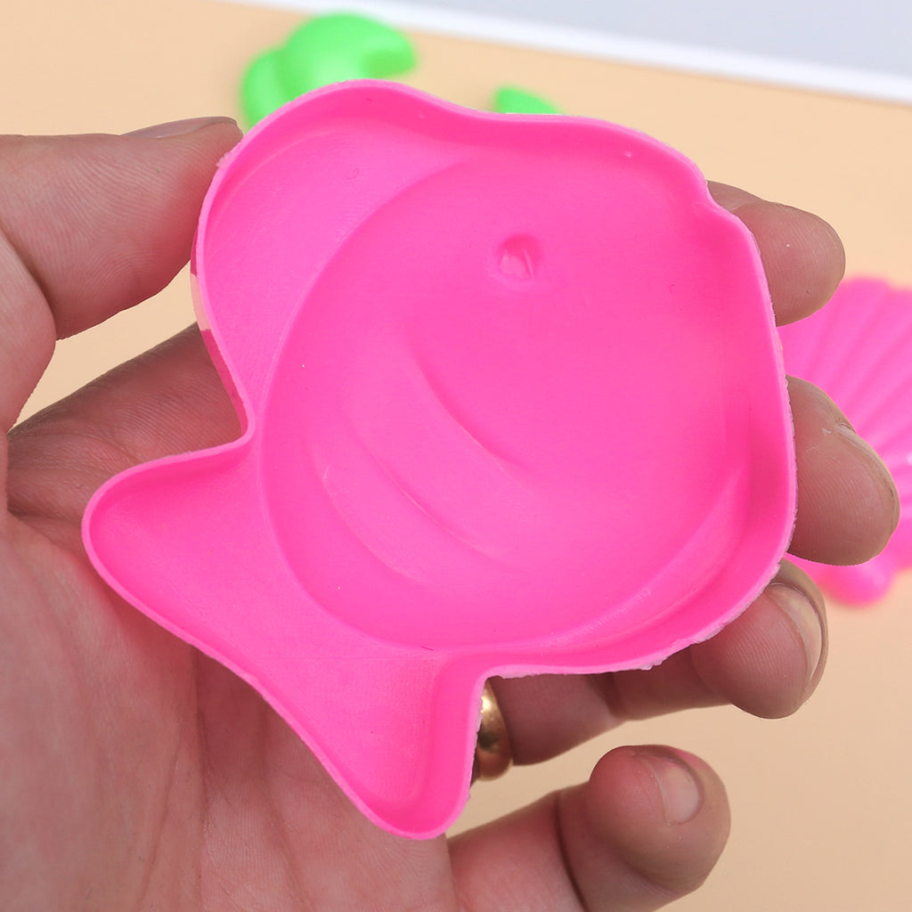 6pcs Beach Sand Toys Set Sand Tray Molds E9552