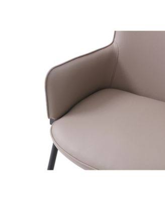 Modern White & Brown Bonded Leather Accent Chair E20647